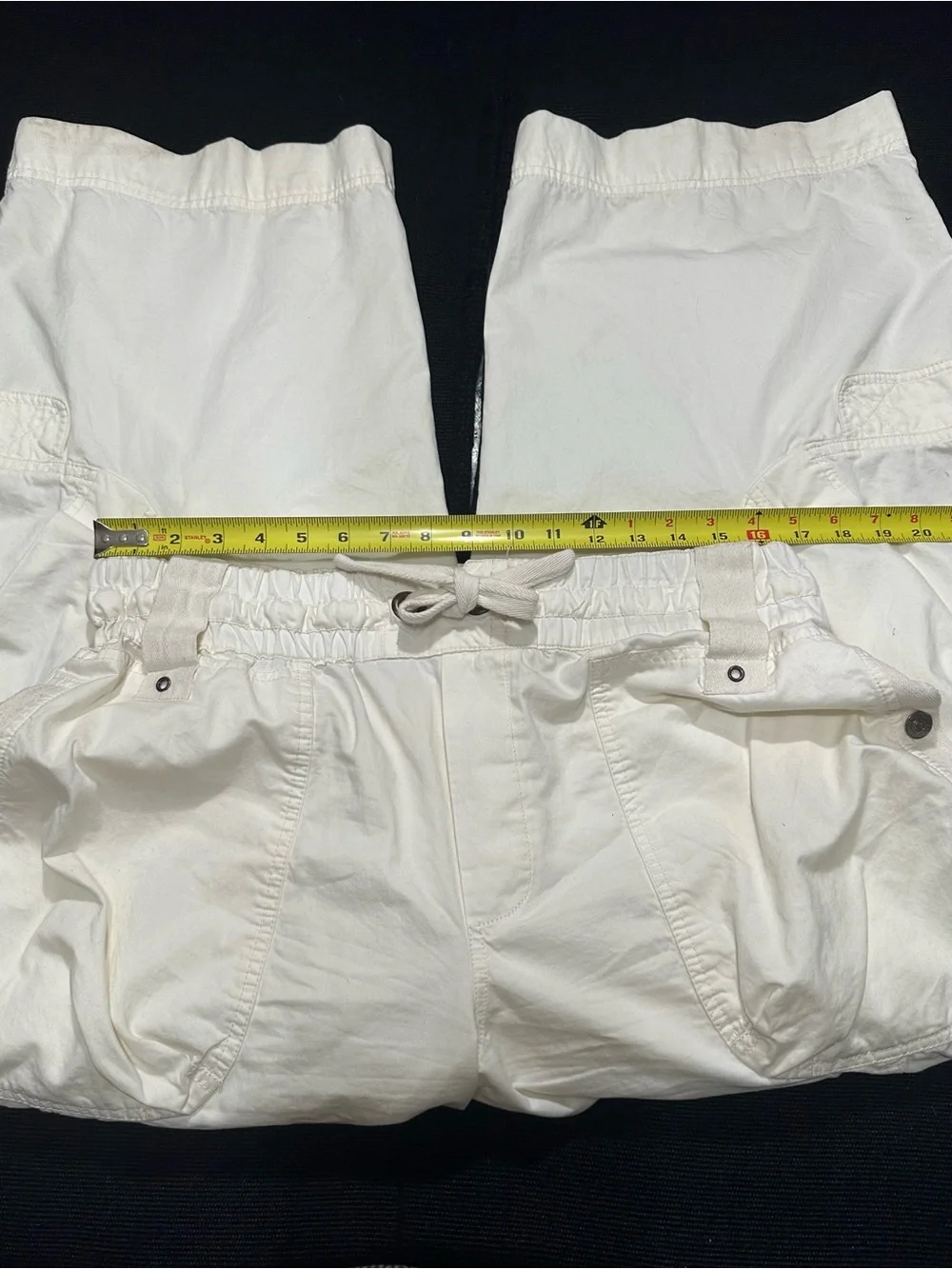 Free People We The Free L /LG Onset Pull-On Parachute Balloon Cargo Pants CREAM